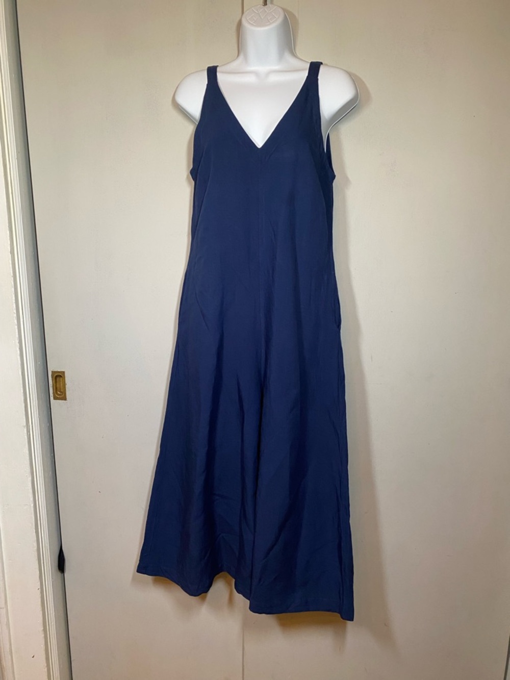 Uniqlo Deep Navy V-Neck Sleeveless Maxi Dress
